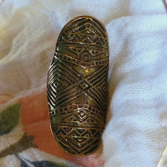 Elongated Brass Ring Size 8 - Picture 3 of 7